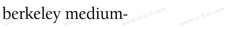 berkeley medium字体转换